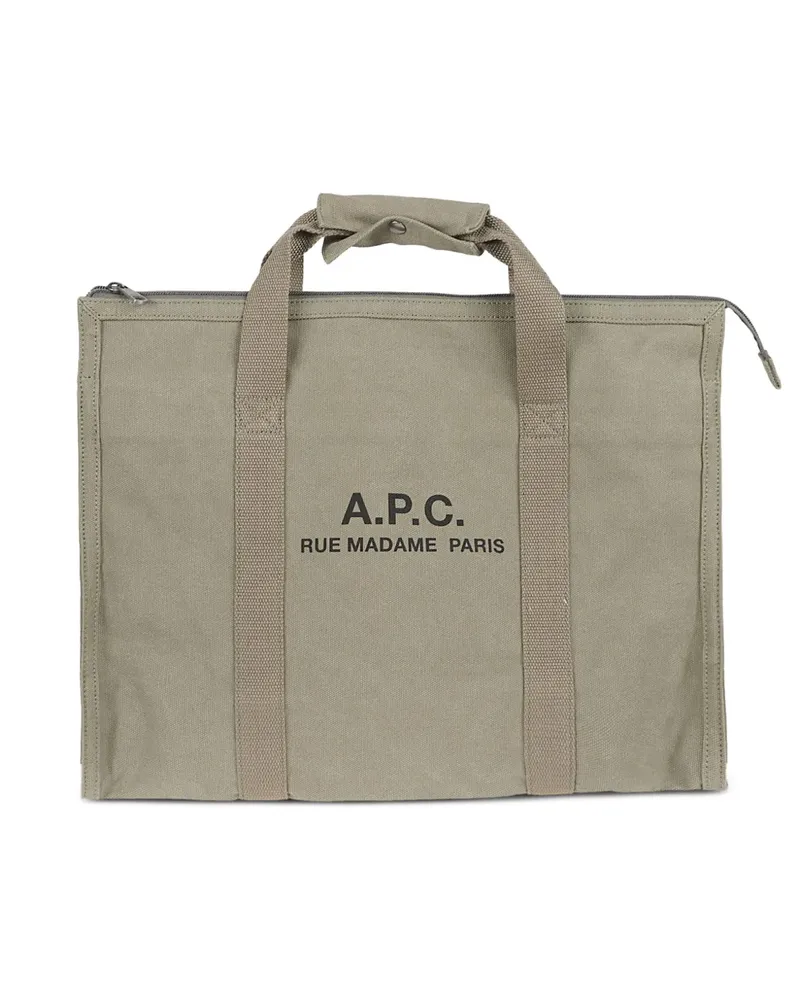 A.P.C. Recuperation logo-print luggage bag - Grün Grün
