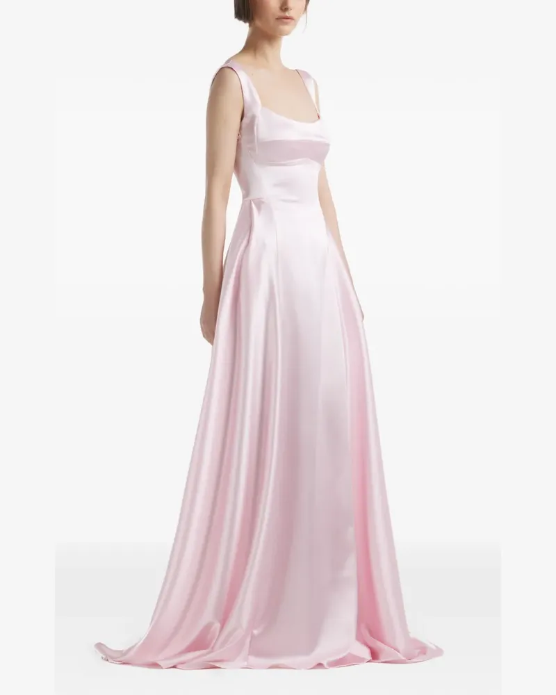 ATU Body Couture Satinrobe mit V-Rückenausschnitt - Rosa Rosa
