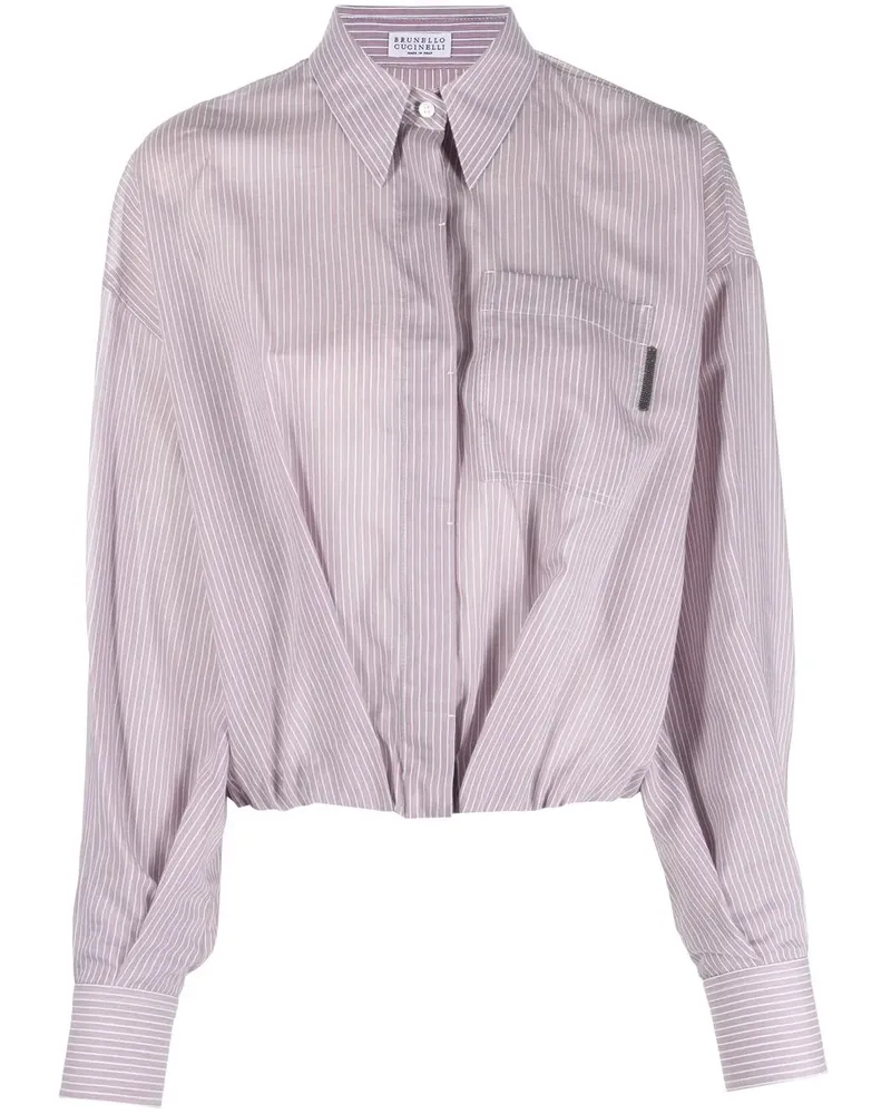 Brunello Cucinelli Hemd mit Längsstreifen - Rosa Rosa
