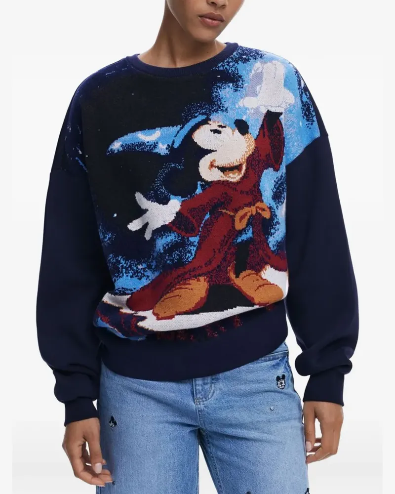 Desigual Mickey Mouse intarsia-knit sweater - Blau Blau