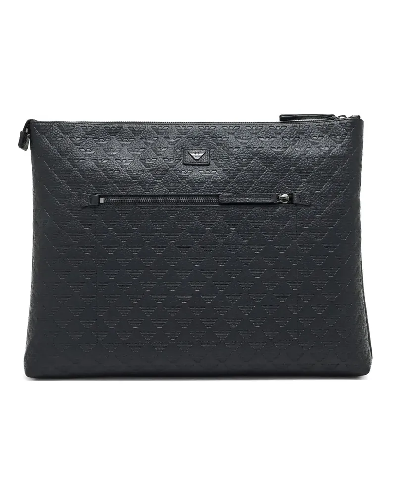 Emporio Armani Clutch mit eingeprägtem Muster - Schwarz Schwarz