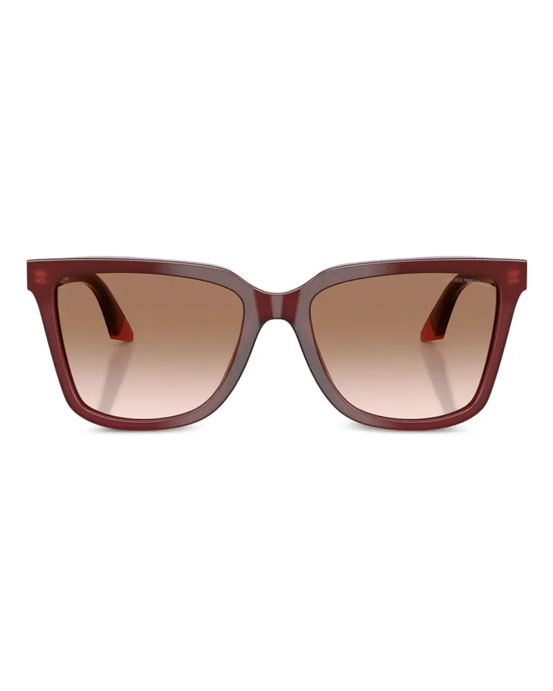 Emporio Armani Sonnenbrille mit eckigem Gestell - Rot Rot
