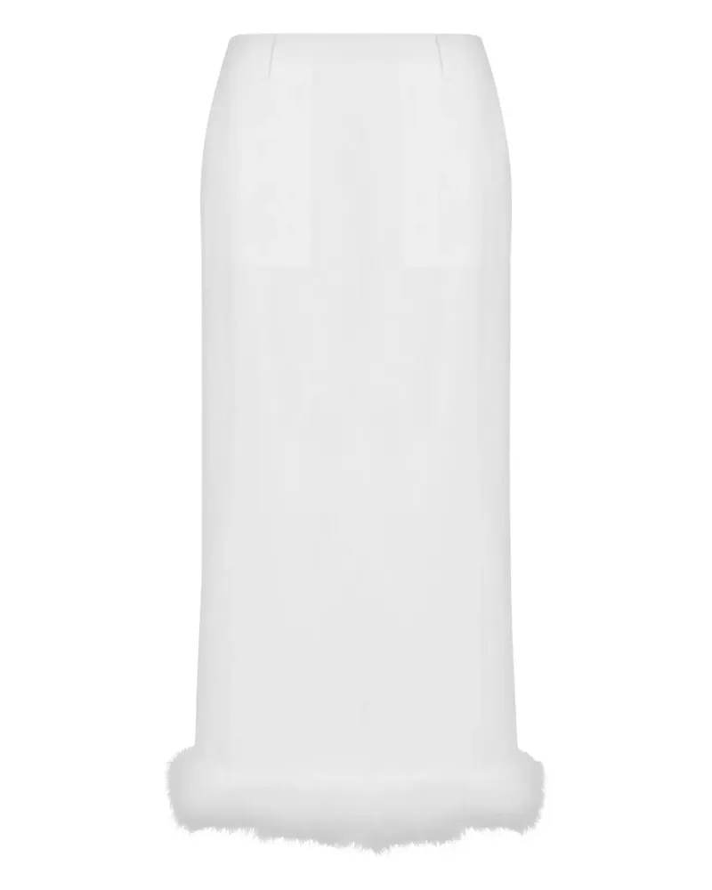 Moschino two-pocket fur-trim midi skirt - Weiß Weiß