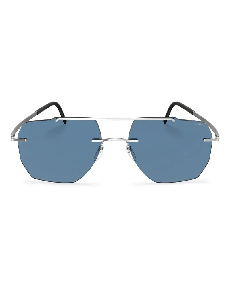 Silhouette geometric-frame double-bridge sunglasses - Silber Silber