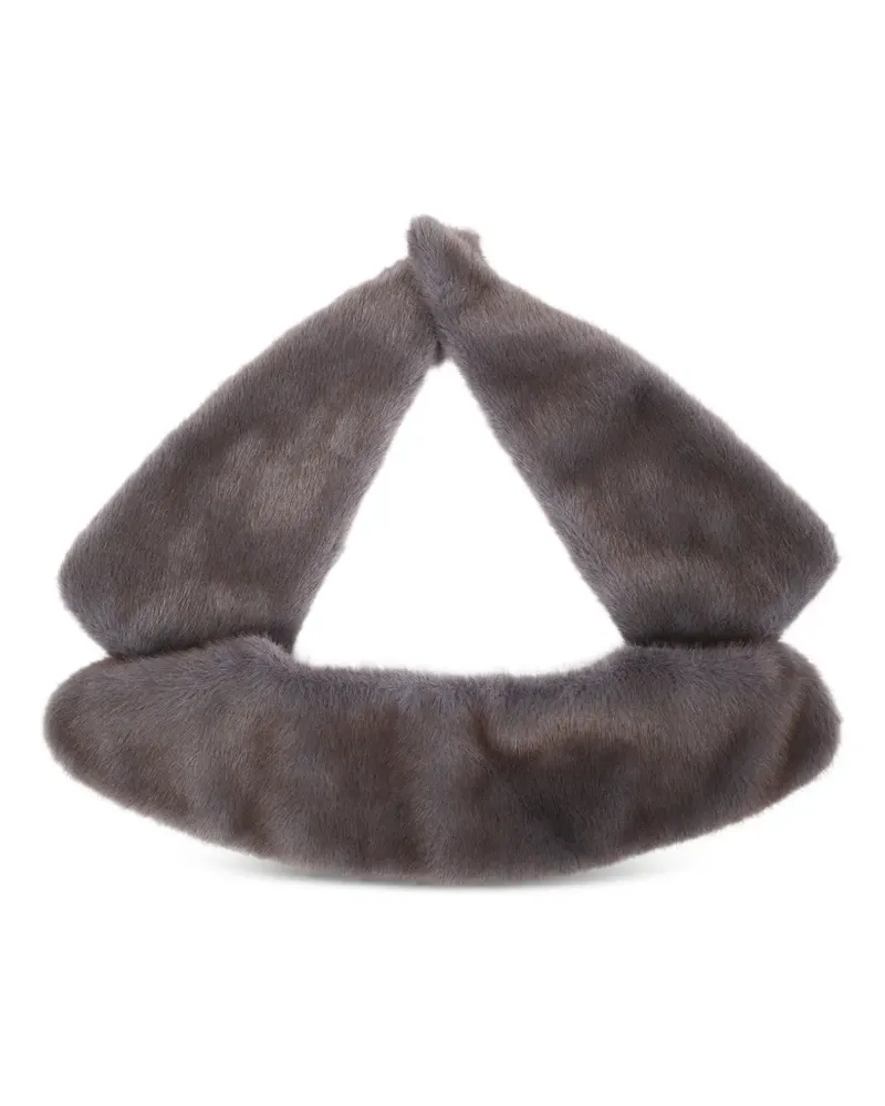 P.A.R.O.S.H. Schal aus Faux Fur - Grau Grau