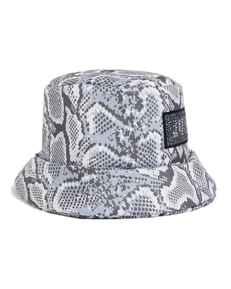 FUSALP Fischerhut mit Pythonleder-Print - Grau Grau