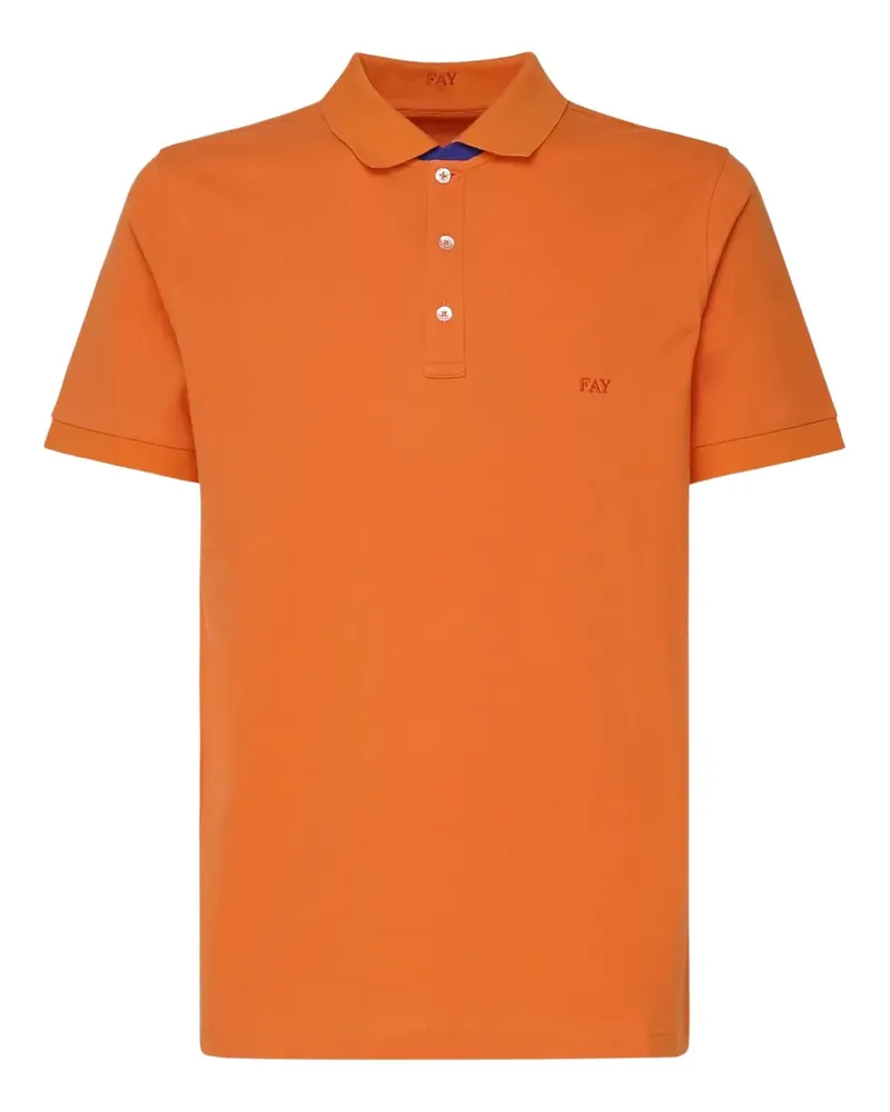 Fay Poloshirt mit Stickerei - Orange Orange