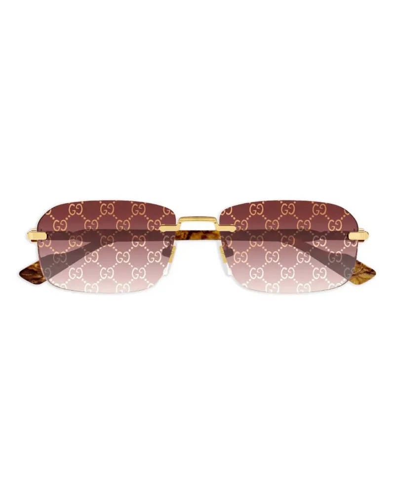 Gucci Eckige "Brown" Sonnenbrille - Braun Braun