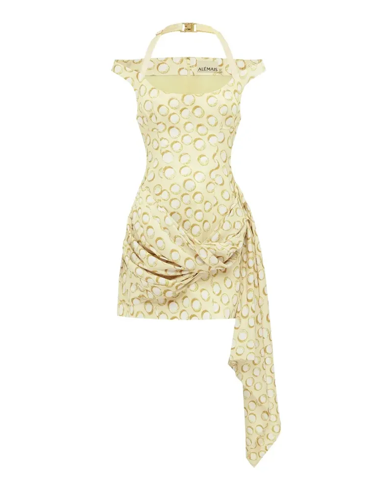ALEMAIS Drapiertes Minikleid mit Polka Dots - Nude Nude