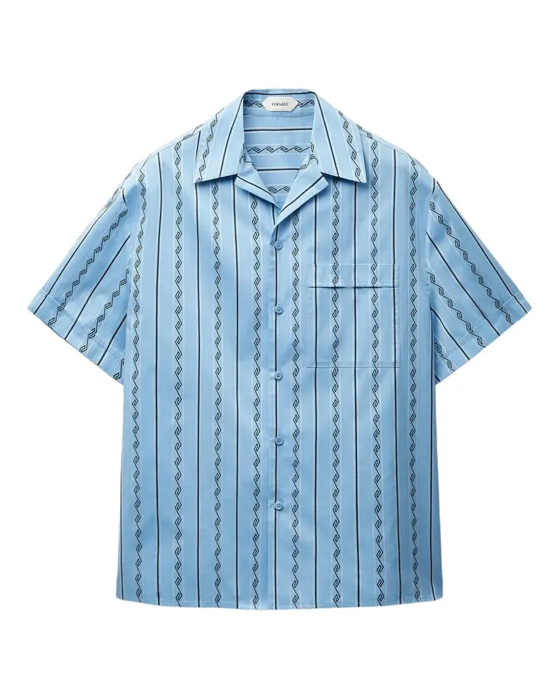 Versace jacquard cotton-silk regular shirt - Blau Blau