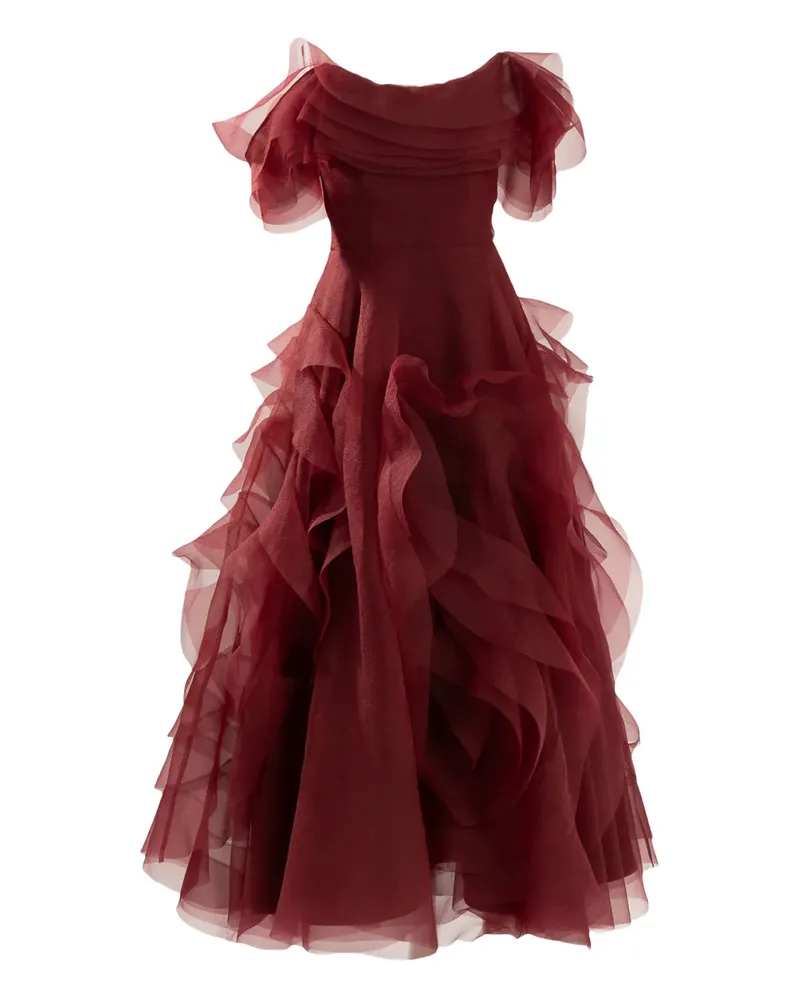 Ana Radu Schulterfreies Midikleid - Rot Rot