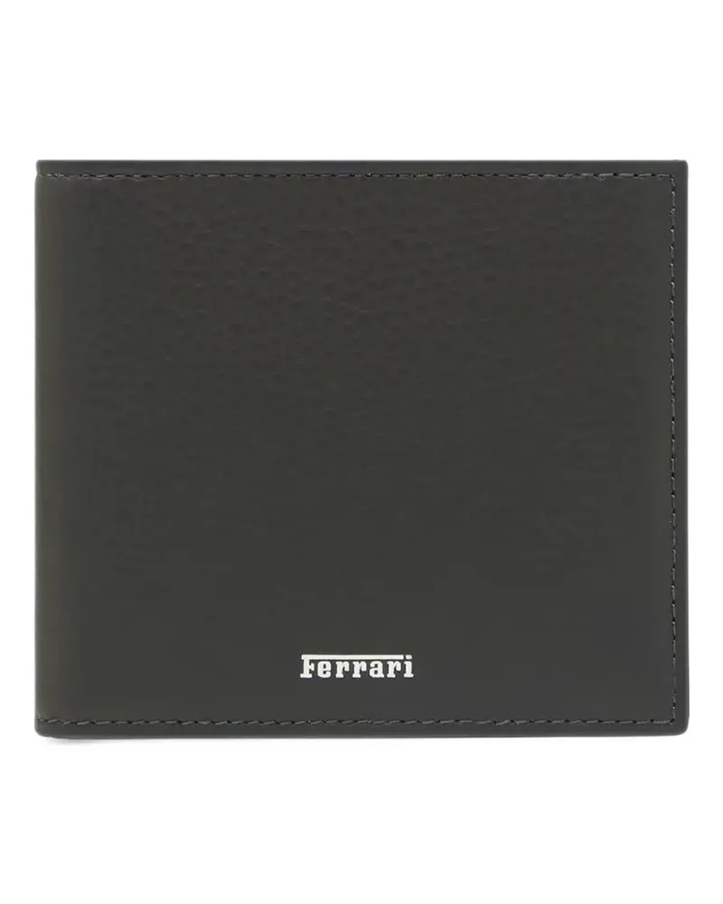Ferrari logo-plaque bifold wallet - Schwarz Schwarz