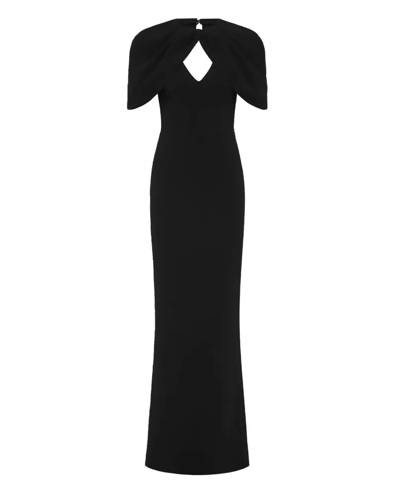 Rebecca Vallance Cameron Maxikleid mit Cape-Ausschnitt - Schwarz Schwarz