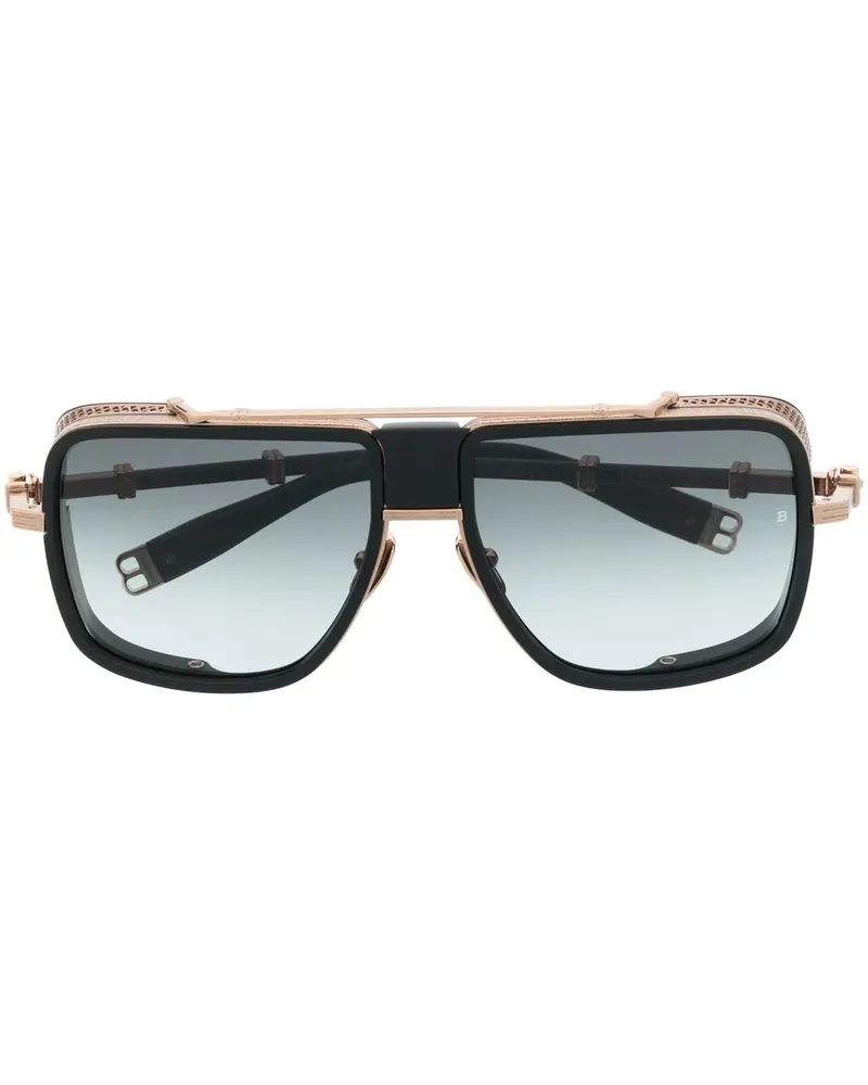 Balmain Sonnenbrille mit Oversized-Gestell - Schwarz Schwarz