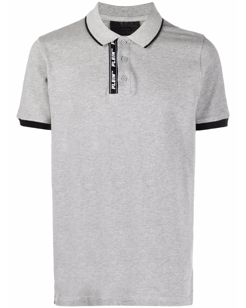 Philipp Plein Poloshirt mit Logo-Streifen - Grau Grau