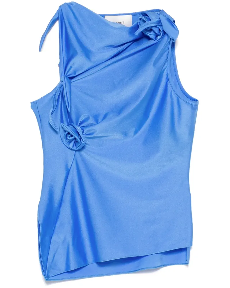 COPERNI Asymmetrisches Oberteil mit Blumen - Blau Blau