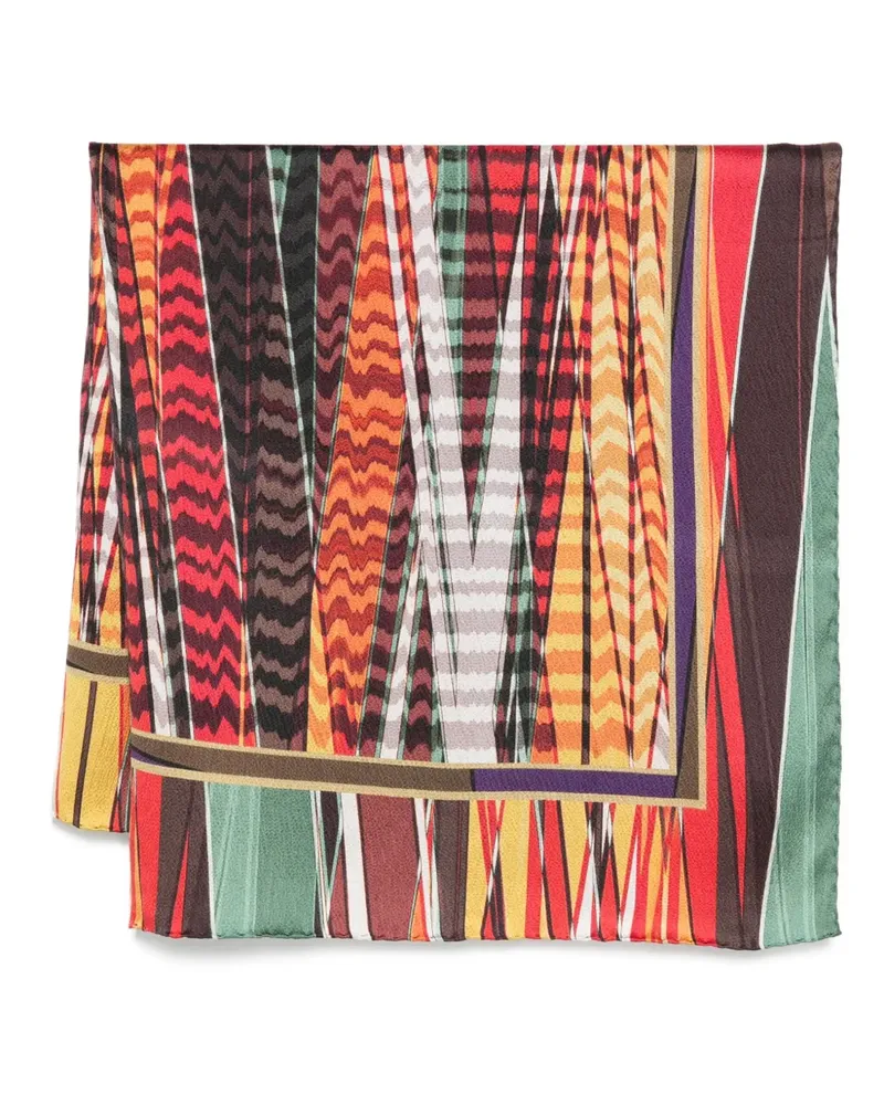 Missoni Seidenschal mit abstraktem Muster - Rot Rot