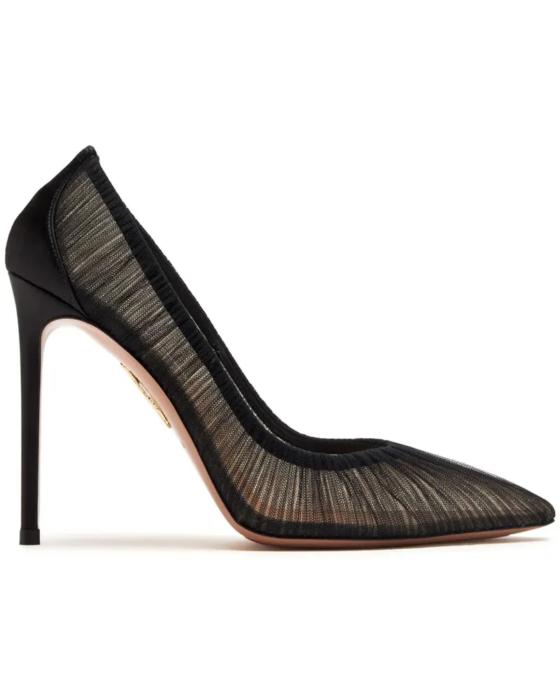 Aquazzura Mesh-Pumps 105mm - Schwarz Schwarz
