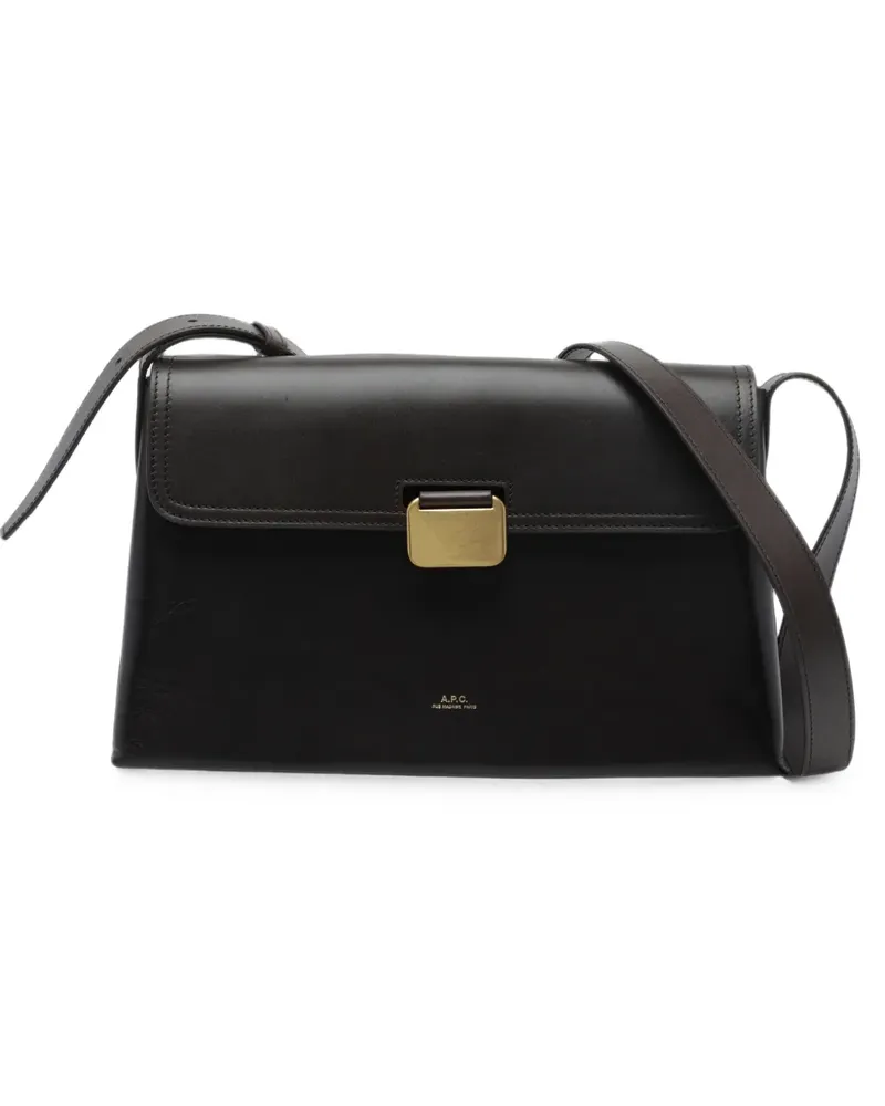A.P.C. Simone Schultertasche mit Logo-Print - Braun Braun