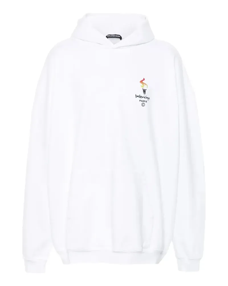 Balenciaga Paris Olympics' Hoodie - Weiß Weiß