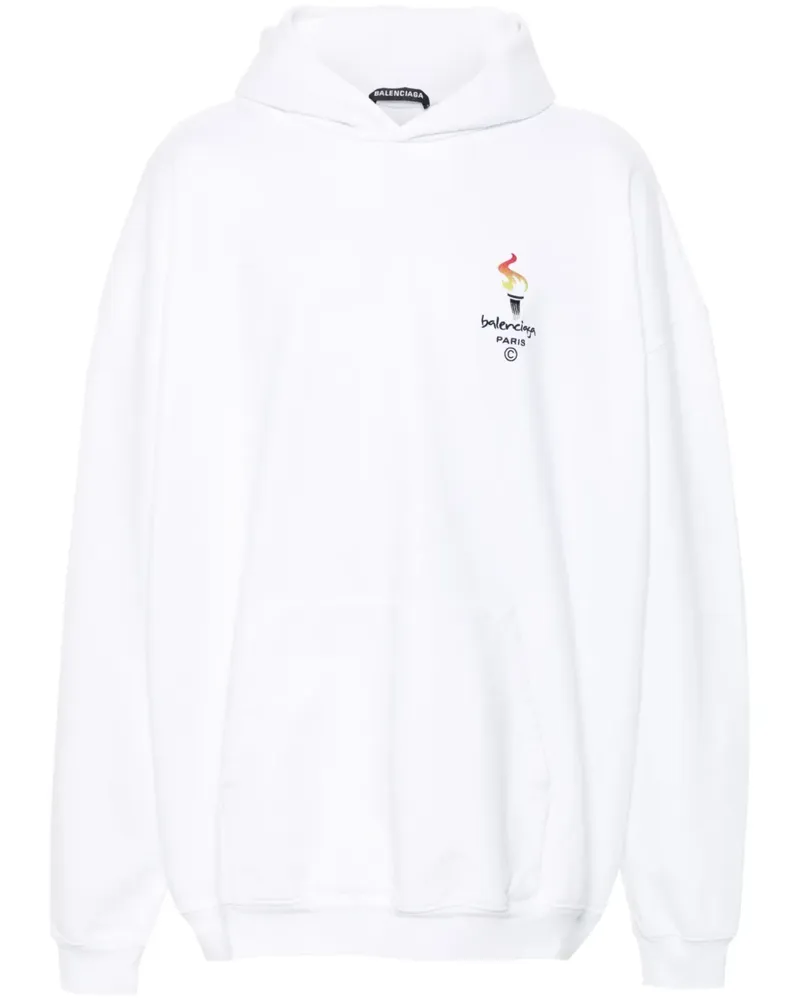 Balenciaga Paris Olympics' Hoodie - Weiß Weiß