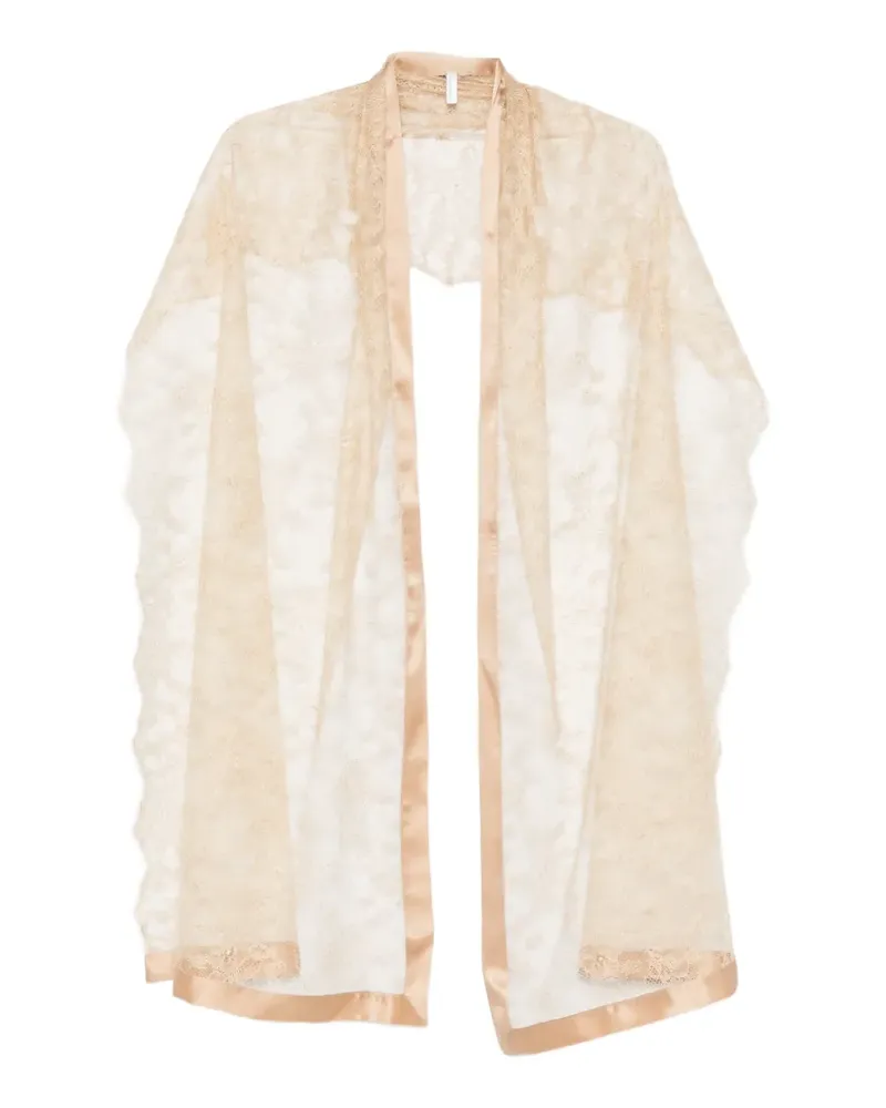 Carine Gilson Seidenstola mit Spitze - Braun Braun