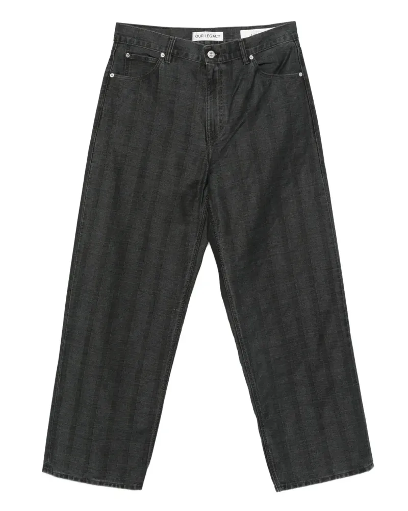 Our Legacy coated herringbone jeans - Schwarz Schwarz