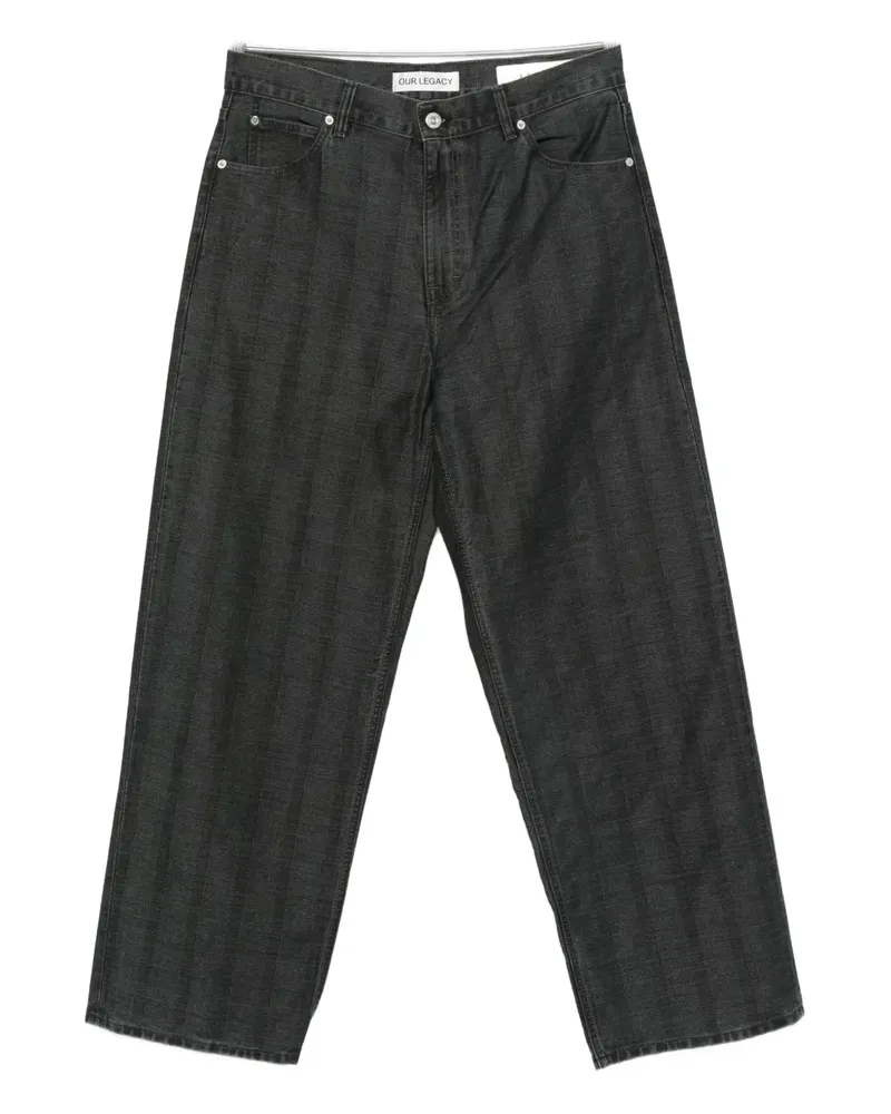 Our Legacy coated herringbone jeans - Schwarz Schwarz