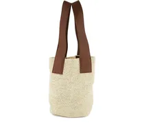 Mini El Varejo Schultertasche aus Stroh - Nude
