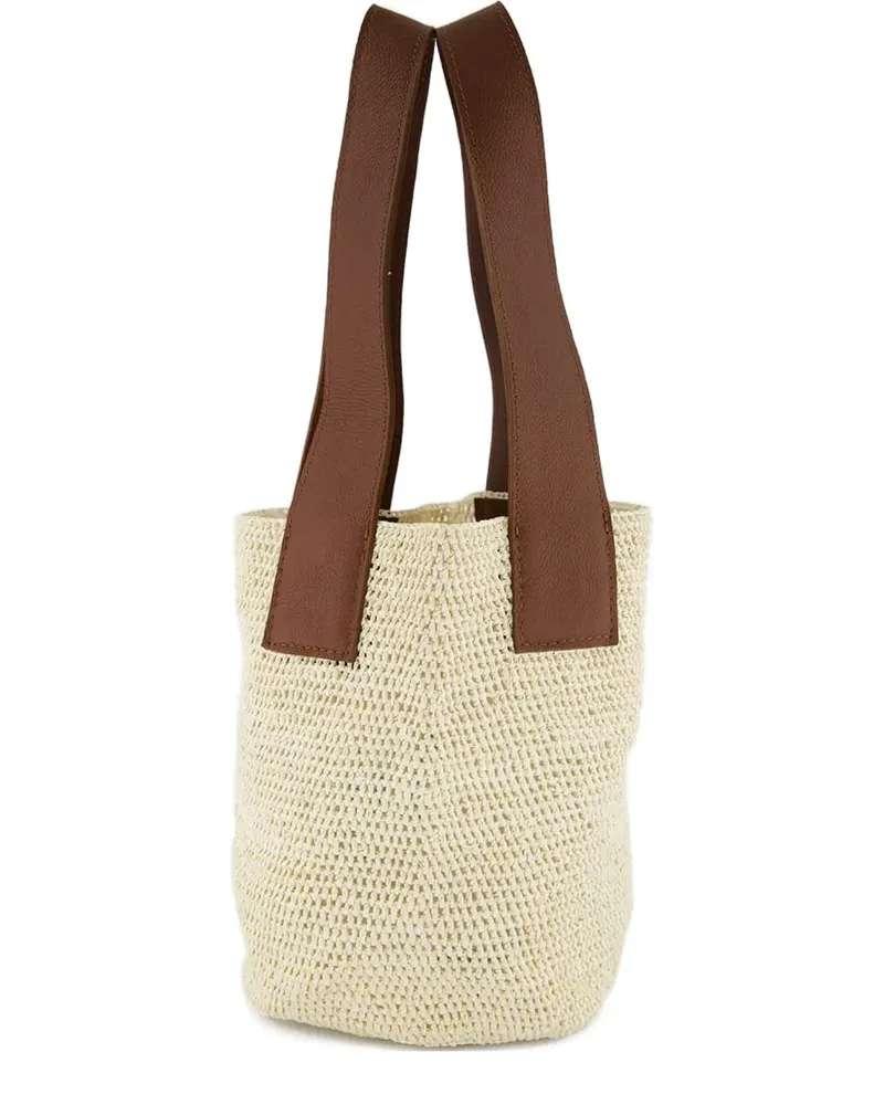 Sensi Studio Mini El Varejo Schultertasche aus Stroh - Nude Nude