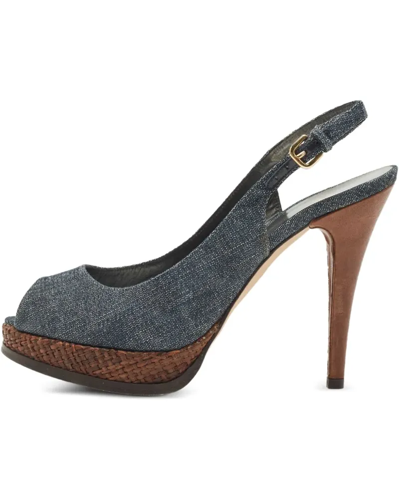 Stuart Weitzman Pre-owned Jeans-Sandalen 120mm - Blau Blau