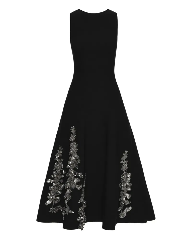 Oscar de la Renta Foxglove Kleid mit Pailletten - Schwarz Schwarz