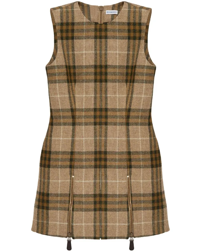 Burberry Kariertes Minikleid - Nude Nude