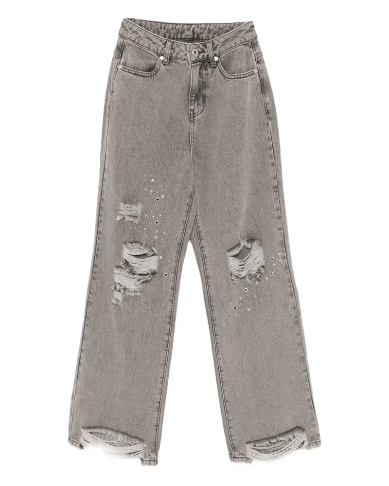 Musium Div. Jeans in Distressed-Optik - Grau Grau