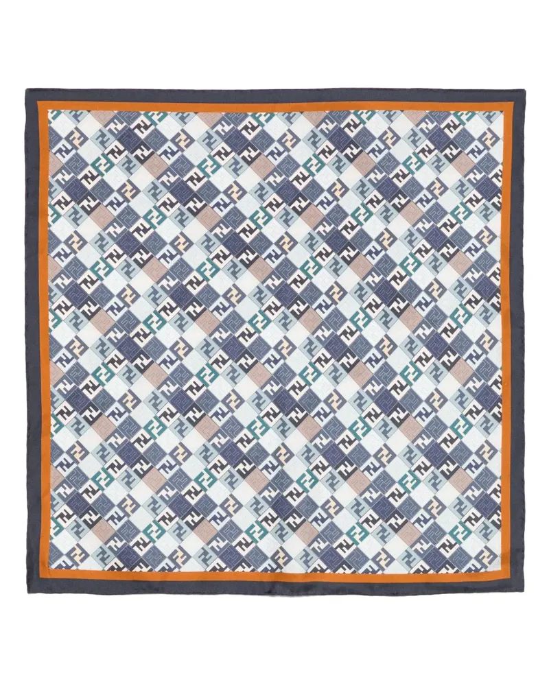 Fendi Seidenschal mit FF-Motiv - Blau Blau