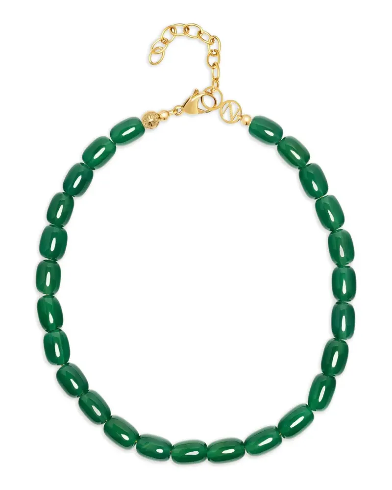 Nialaya beaded agate necklace - Gold Gold