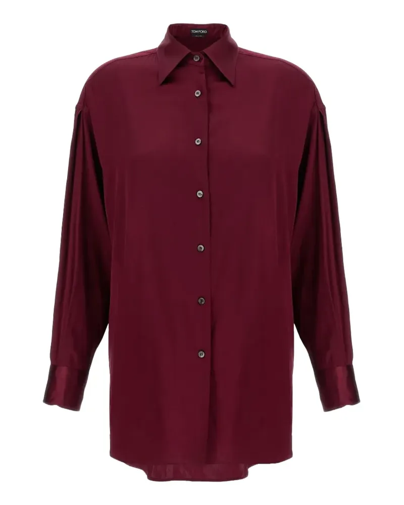Tom Ford Hemd mit abgerundetem Saum - Rot Rot