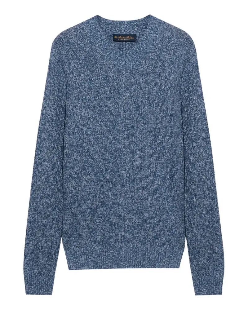 Brooks Brothers Mouliné-Pullover mit V-Ausschnitt - Blau Blau