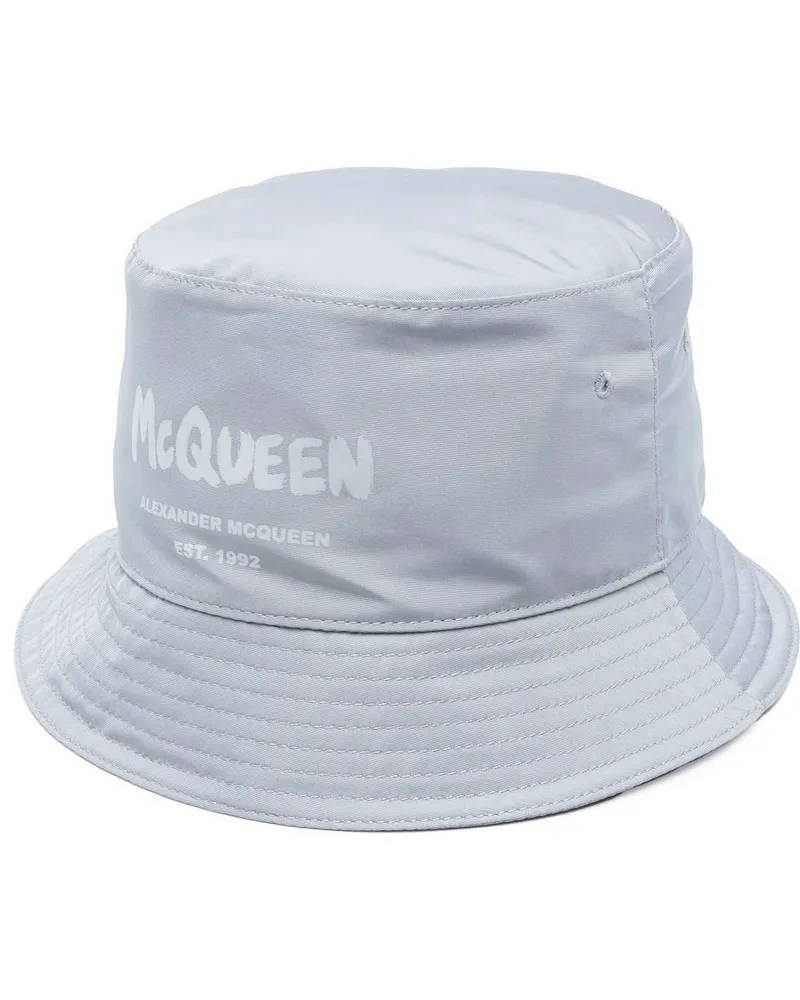 Alexander McQueen Fischerhut mit Logo-Print - Grau Grau