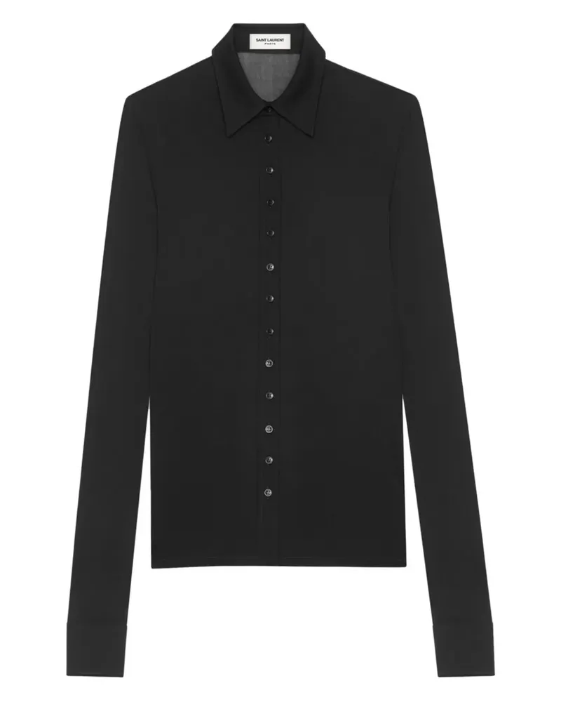 Saint Laurent Hemd mit Spreizkragen - Schwarz Schwarz