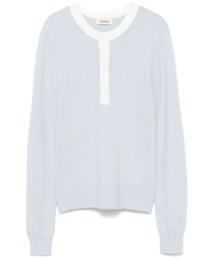Sandro Pullover mit Henley-Kragen - Blau Blau