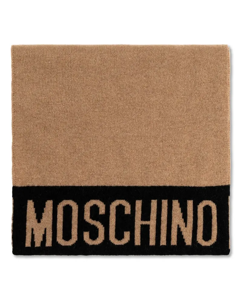 Moschino Schal mit Logo-Detail - Braun Braun