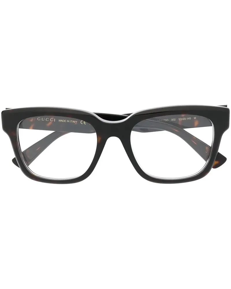 Gucci Brille mit eckigem Gestell - Braun Braun