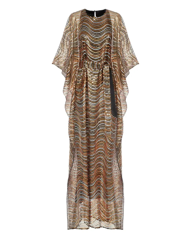 Taller Marmo Erte Maxi-Kaftan mit Wellenmuster - Gold Gold