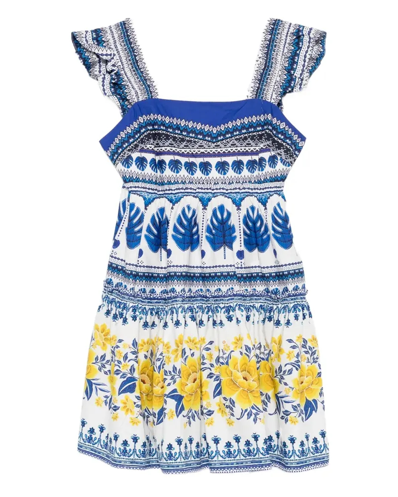 FARM Rio Zuli floral-print ruffled mini dress - Blau Blau