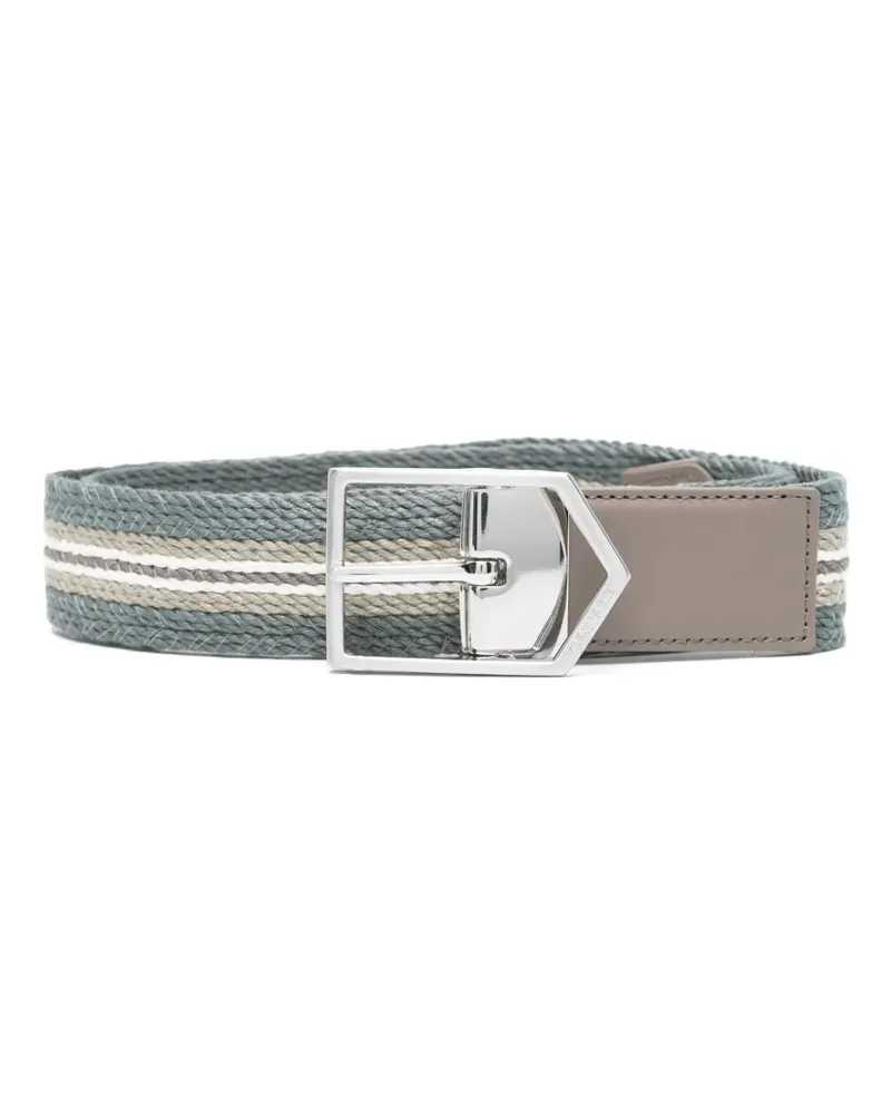 Canali Gürtel mit Streifendetail - Grau Grau