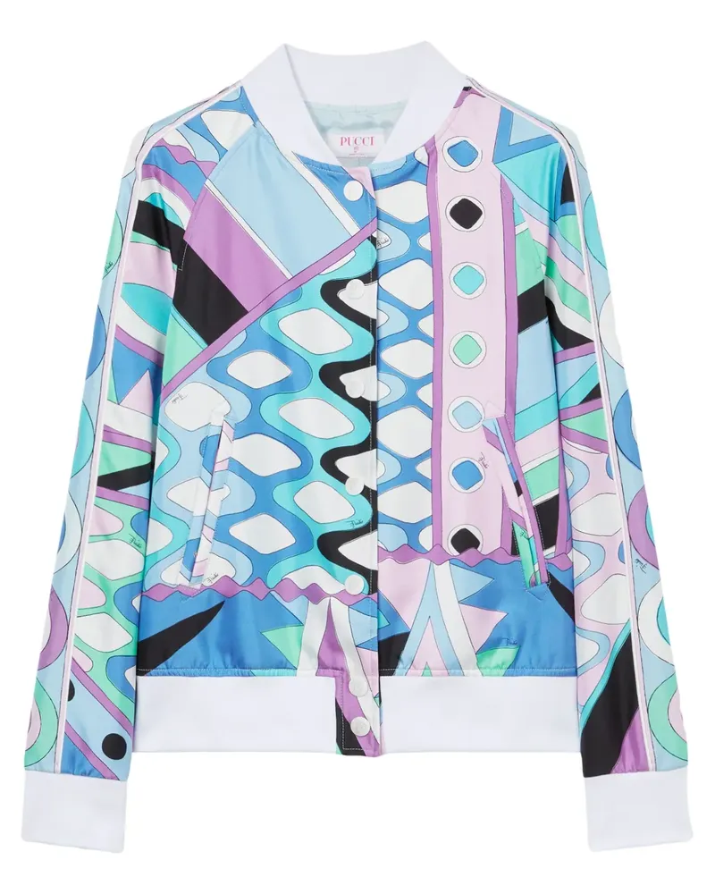 Emilio Pucci Seiden-Twill-Bomberjacke mit Vivara-Print - Blau Blau