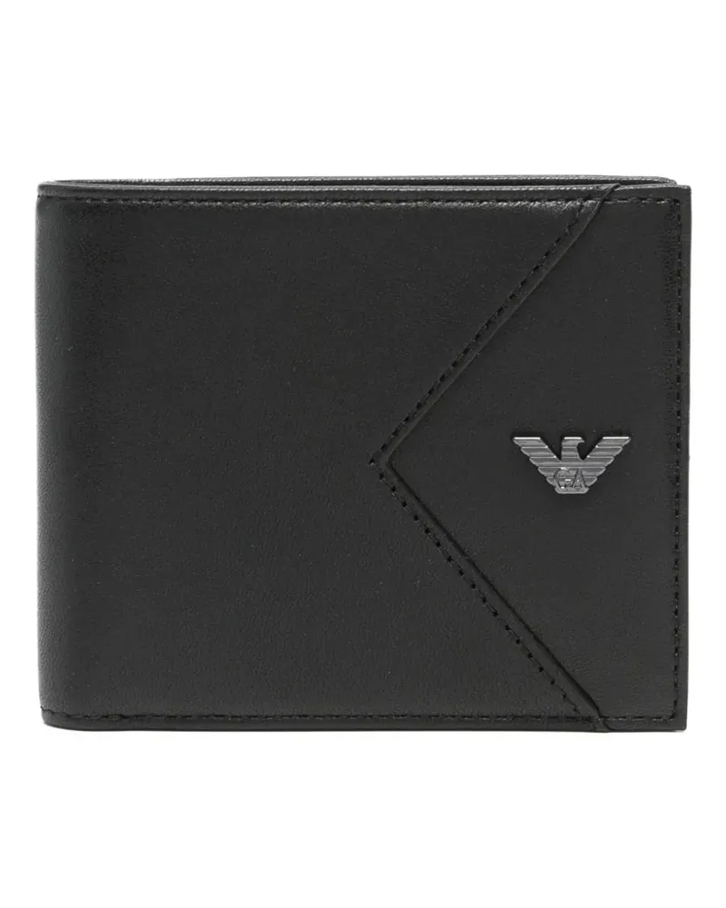 Emporio Armani Portemonnaie mit Adler-Schild - Schwarz Schwarz