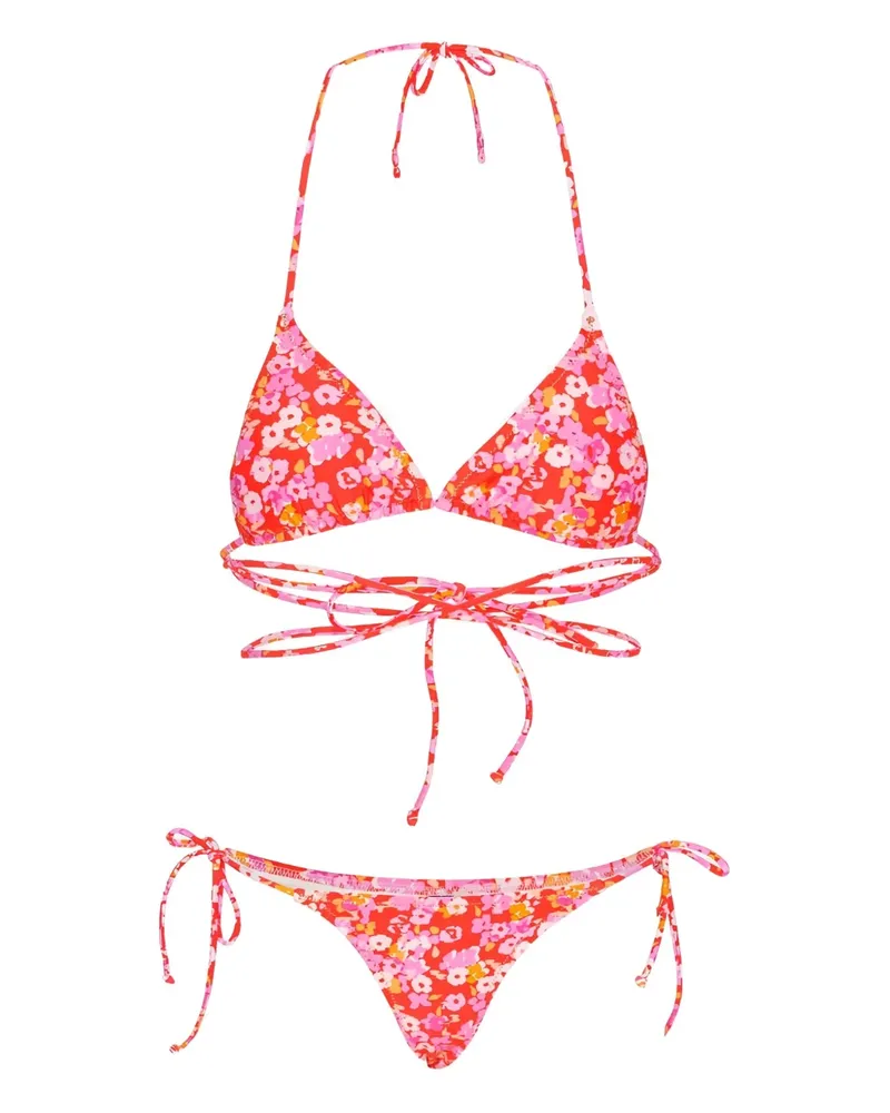 ROTATE Birger Christensen x Reina Olga flower-print wrap bikini Rot