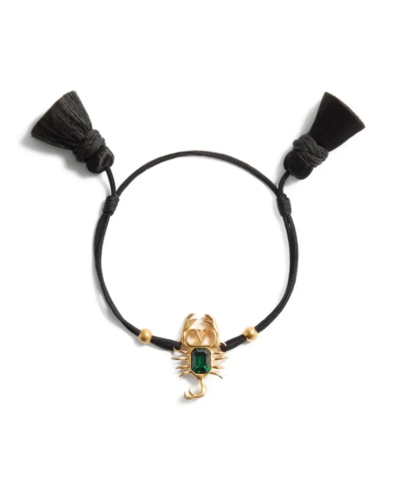 Valentino Garavani Gardienne bracelet in metal, crystal, and rope with tassels - Gold Gold